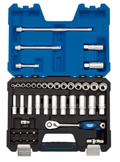 Draper Tools 3/8" Metric Multi-Drive ratchet kit (42 piezas)Array