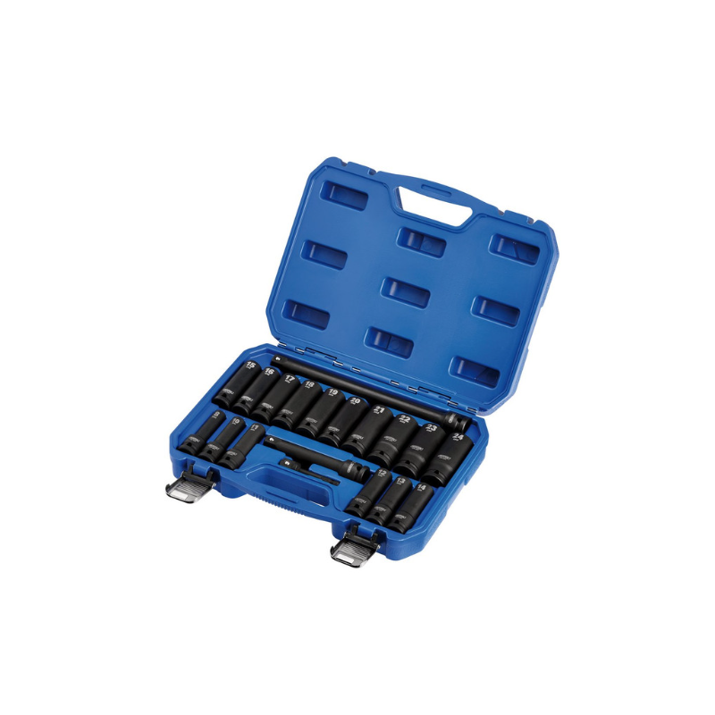 Draper Tools Conjunto de chaves de impacto métricas de 1/2" HI-TORQ (19 peças)Array