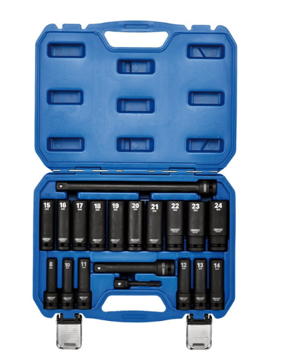Draper Tools HI-TORQ Juego de llaves de impacto métricas de 1/2" (19 piezas)Array