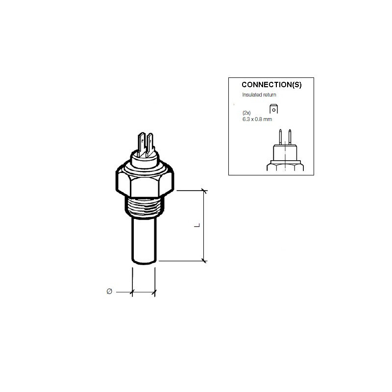 Sensor de temperatura da água VDO 120°C 14x150 2 terminaisArray