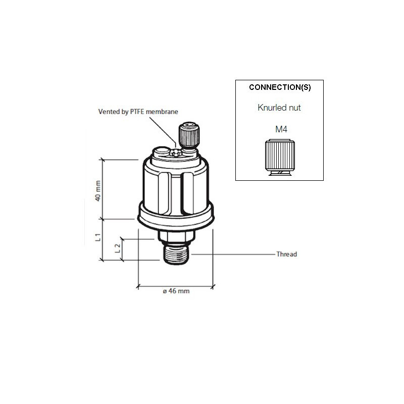 Sensor de pressão do óleo VDO 1C 0-5 Bars 1/4-18NPTFArray