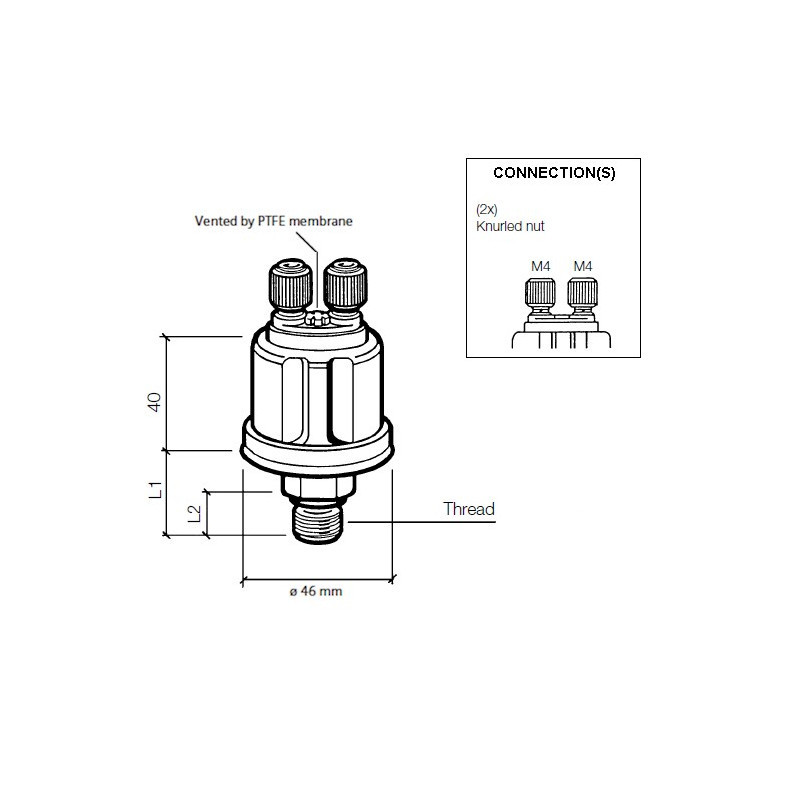 Sensor de pressão do turbo VDO 5 Bars Rosca isolada 1/8-27NPArray