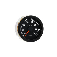 Contador de rotações VDO 7000 RPM Diâmetro 80 Fundo Preto 4 / 6 / 8 Cilindros Diesel / Gasolina