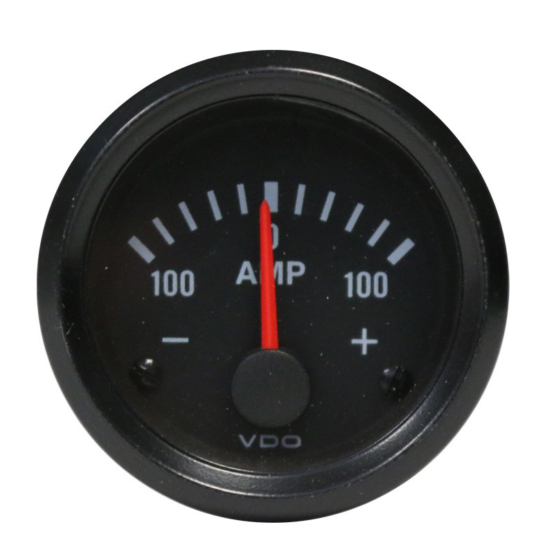 Amperímetro 100A VDO VISION Fundo preto 52 mm de diâmetroArray