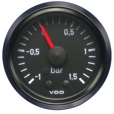 Manometro turbo VDO de Ø52 mm, de -1 a 1,5 bar, 150-035-001G