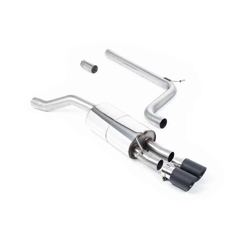Milltek SSXVW560 Catback après cata d'origine sans silencieux inter embout Jet-90 CarboneArray