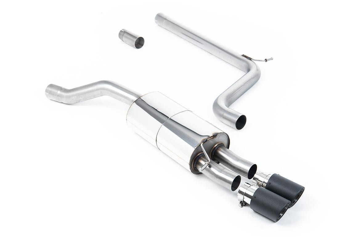 Milltek SSXVW560 Catback de origem sem silenciador e com encaixe Jet-90 CarboneArray