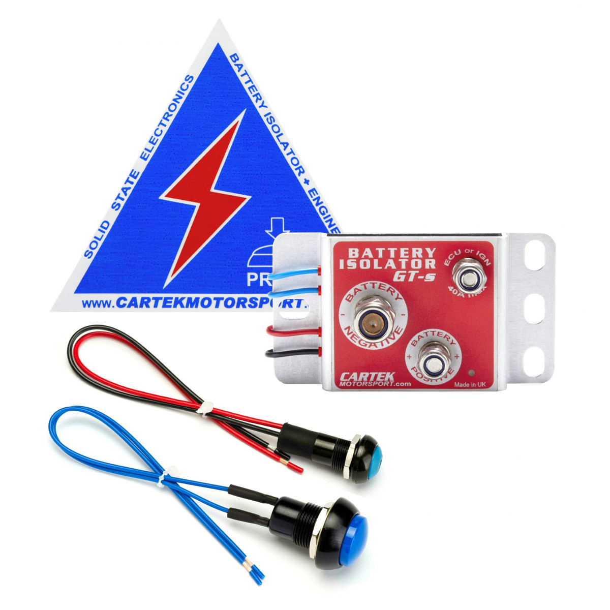 Interruptor corta-circuito eletrônico Cartek GT com botão vermelho CK-BG-06-RArray