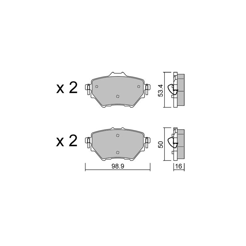 Pastilhas de travão GT2i Club traseiras para o Peugeot e-208 GTIArray