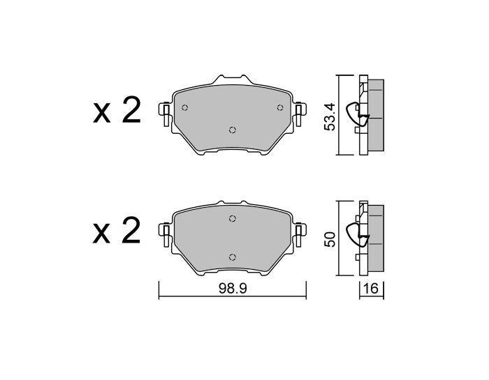 Pastilhas de travão GT2i Club traseiras para o Peugeot e-208 GTIArray