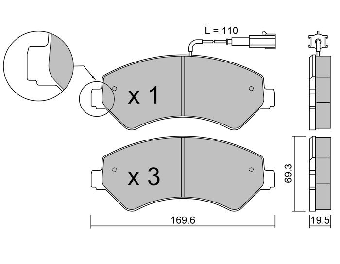 Pastillas de freno GT2i Club delanteras para Fiat E-DucatoArray