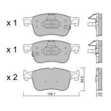 Pastilhas de travão GT2i Club dianteiras para Ford Puma II