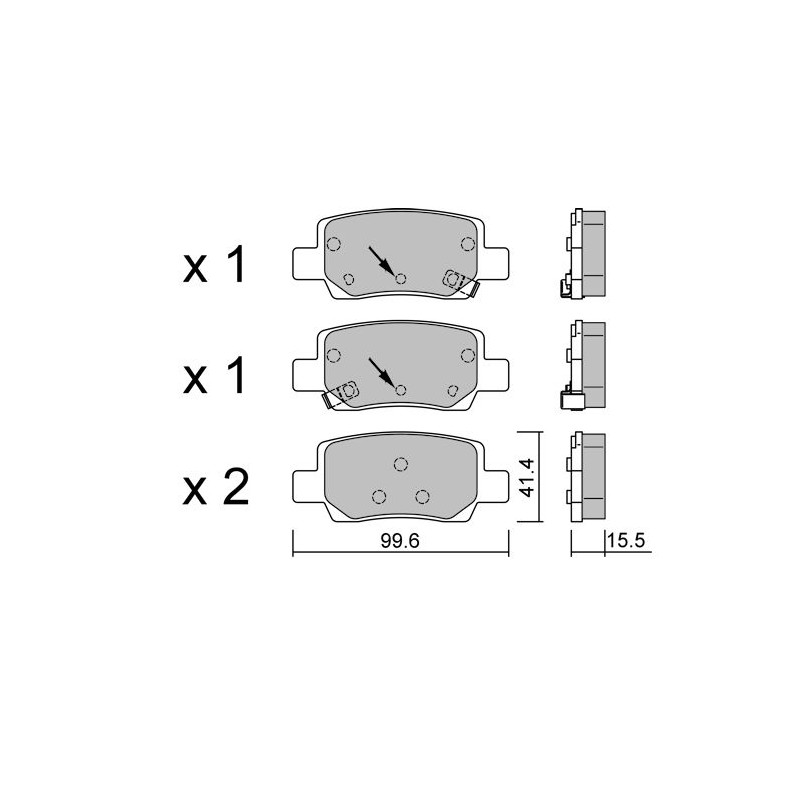 Pastilhas de travão GT2i Club traseiras para o Hyundai Kona II EVArray