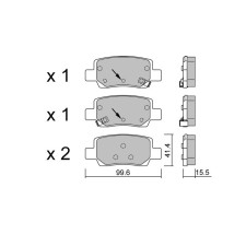 Pastillas de freno GT2i Club traseras para Hyundai Kona II EV