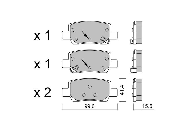 Pastilhas traseiras Club Hyundai Kona II elétrico – GT-PC14581Array