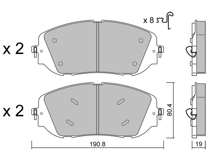 Pastillas delanteras Club Peugeot 3008, 5008, C5 y Aircross – GT-PC14970Array