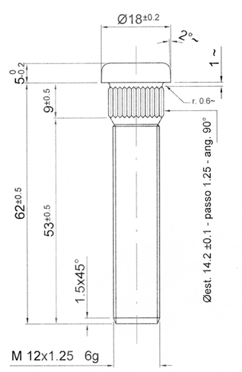 Espárragos de Ruedas SUBARU / NISSAN 12x125mm 67mmArray