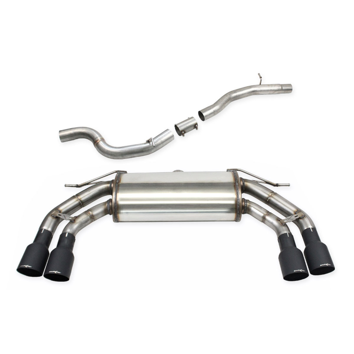 Sistema de escape Catback + tubo central direto Inoxcar 2x90 Racing Black Ceramic para Cupra Ateca 2,0 TSI 4-Drive 2023-2026Array