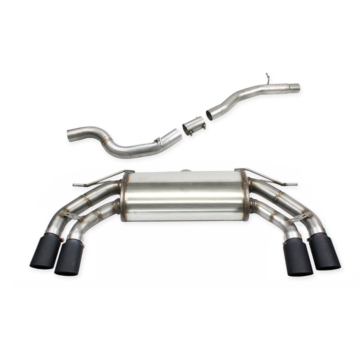 Catback + tubo central directo Inoxcar 2x90x70 X-Race negro mate Cupra Ateca 2,0TSI 4-Drive 2023-2026Array
