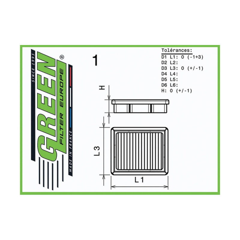 Filtro de Aire Green Citroën C4 / Peugeot 206 1.6 16VArray