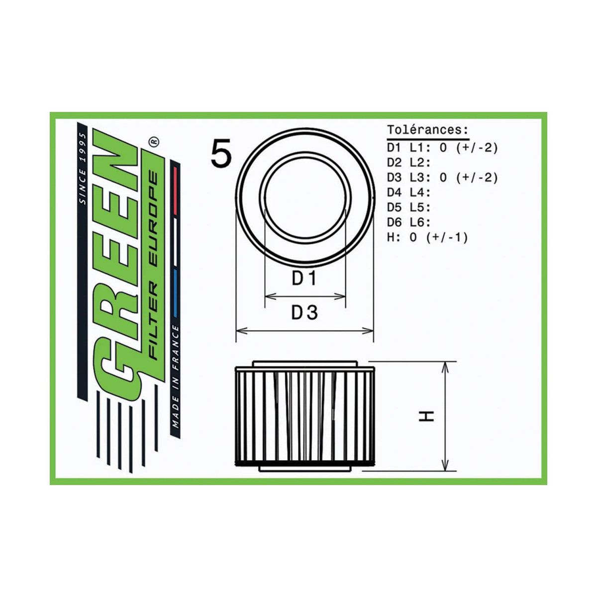 Filtro de Aire Green Peugeot 106 1.6L Rally 1996Array