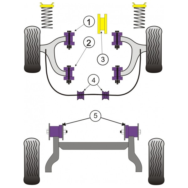 Silent-block Powerflex Braço dianteiro do Opel Astra G (2 peças)Array