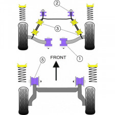 Barra estabilizadora Silent-block Powerflex Diâmetro 16mm Opel Corsa (4 peças)