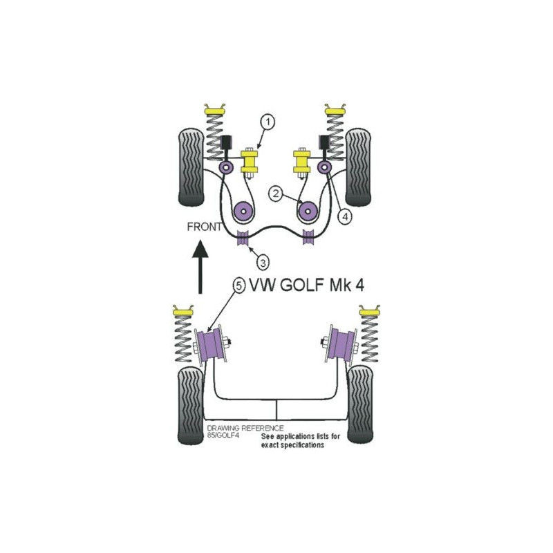 Barra estabilizadora dianteira Powerflex Silent-block Volkswagen Golf 4 (2 peças)Array