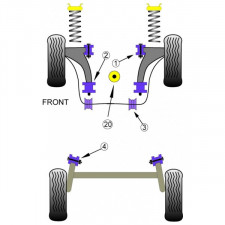 Silent-block Powerflex Trapecio Delantero Seat Después 2002 Trasera (2 Piezas)