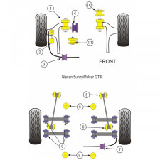 Silent-block Powerflex Braço traseiro dianteiro Sunny GTiR (2 peças)