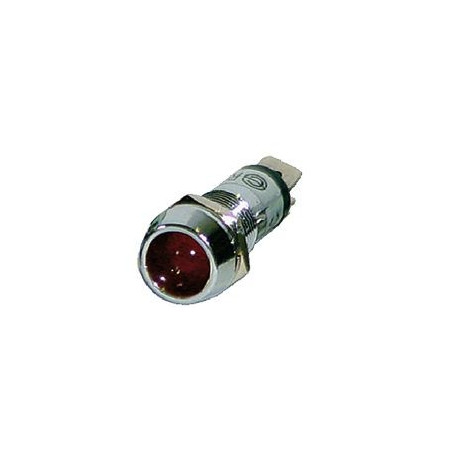 Luz de sinalização iluminada vermelha embutida metálica