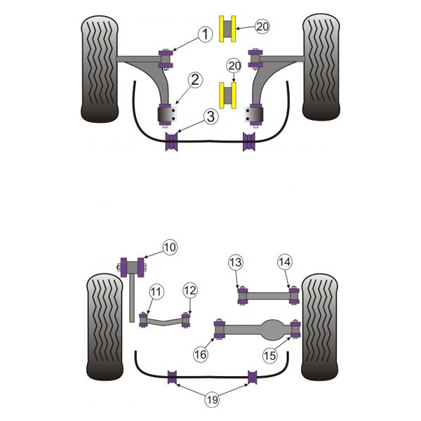 Silent-block Powerflex Trapecio Delantero Delantero Opel Vectra C (2 Piezas)Array