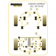 Silent-block Powerflex Black Diferencial Trasero Subaru Impreza 1993-2000 (2 Piezas)