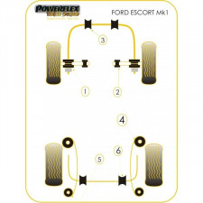 Silent-block Powerflex Black Brazo Interior Delantero Ford Escort MK1 (2 Piezas)