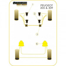 Silent Bloc Powerflex Triângulo Preto Dianteiro Peugeot 205 / 309 GTI (2 peças)