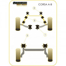 Silent-block Powerflex Black Barra Estabilizadora Delantera Diámetro 20mm Opel Corsa (4 Piezas)