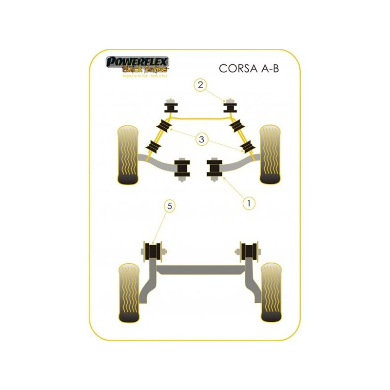 Silent-block Powerflex Preto Braço dianteiro Opel Corsa B / Tigra (2 peças)Array