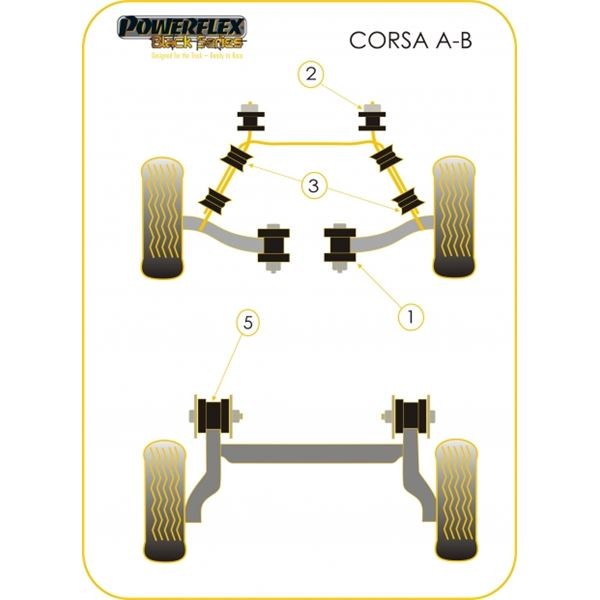 Silent-block Powerflex Black Trapecio Delantero Opel Corsa B / Tigra (2 Piezas)Array