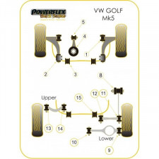 Silent-block Powerflex Black Soporte Motor Delantero Volkswagen Golf 4 / 5 (1 Pieza)