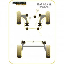 Silent-block Powerflex Black Barra Estabilizadora Delantera Seat después 2002 19mm (2 Piezas)