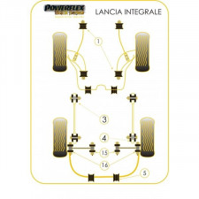 Silent-block Powerflex Black Trasero del tirante Trasero Eje Trasero Interior Lancia Delta 16S (2 Piezas)