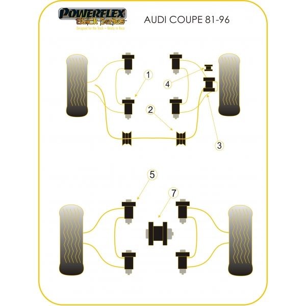 Silent-block Powerflex Black Brazo Inferior Trasero Silentbloc Delantero Audi (2 Piezas)Array