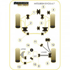 Silent-block Powerflex Black Trapecio Trasero Mitsubishi Evo 6 / 7 (2 Piezas)