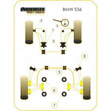 Silent-block Powerflex Black Superior Delantero de Puente Trasero BMW E36 (2 Piezas)
