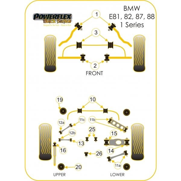 Silent-block Powerflex Black Soporte Diferencial Trasero Delantero BMW E92 (1 Pieza)Array