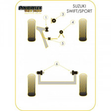 Silent-block Powerflex Black Barra Estabilizadora Trasera Suzuki Swift Sport después 2007 (2 Piezas)