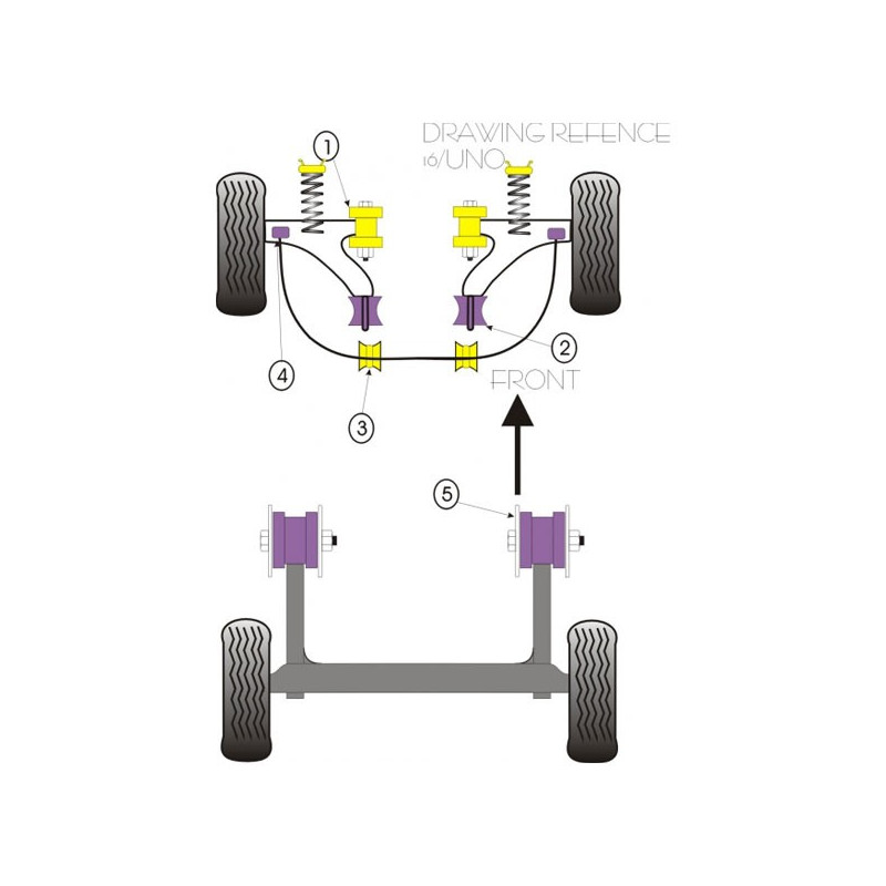 Silent-block Powerflex Brazo Delantero Fiat Uno 1983-1995 (2 Piezas)Array