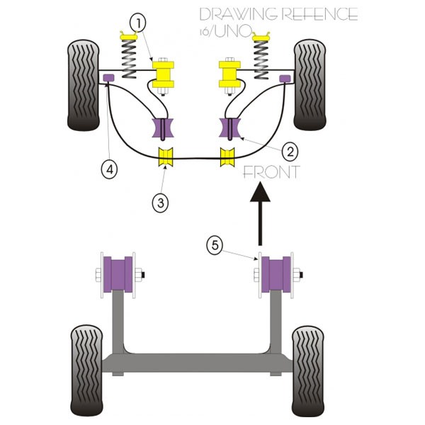 Silent-block Powerflex Brazo Delantero Fiat Uno 1983-1995 (2 Piezas)Array