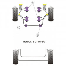 Silent-block Powerflex Trapecio Delantero Renault R5 GT Turbo (4 Piezas)