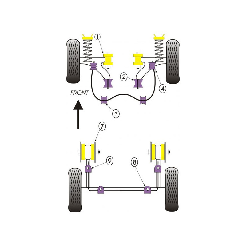 Silent-block Powerflex Braço de Vento Traseiro Volkswagen Golf 1 (2 Peças)Array